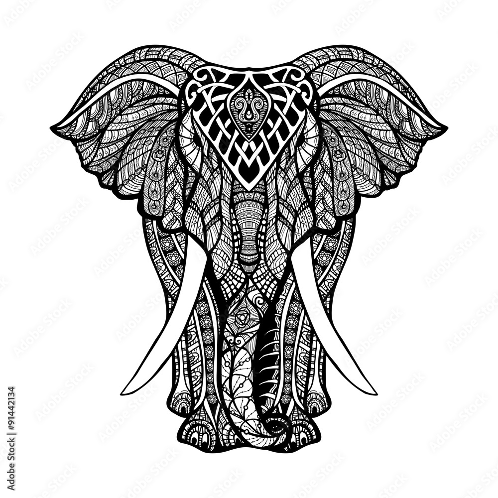 Fototapeta premium Decorative Elephant Illustration