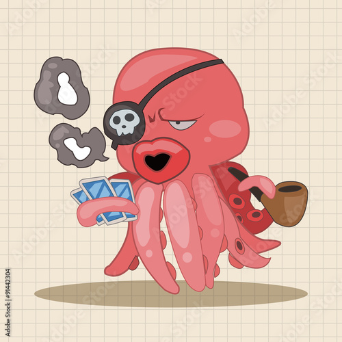 animal octopus cartoon theme elements