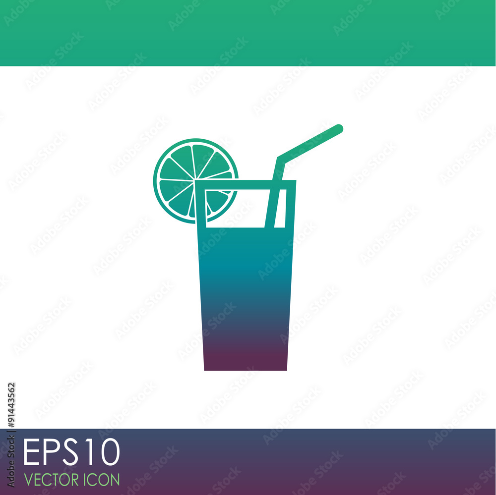 Cocktail or juice vector icon.