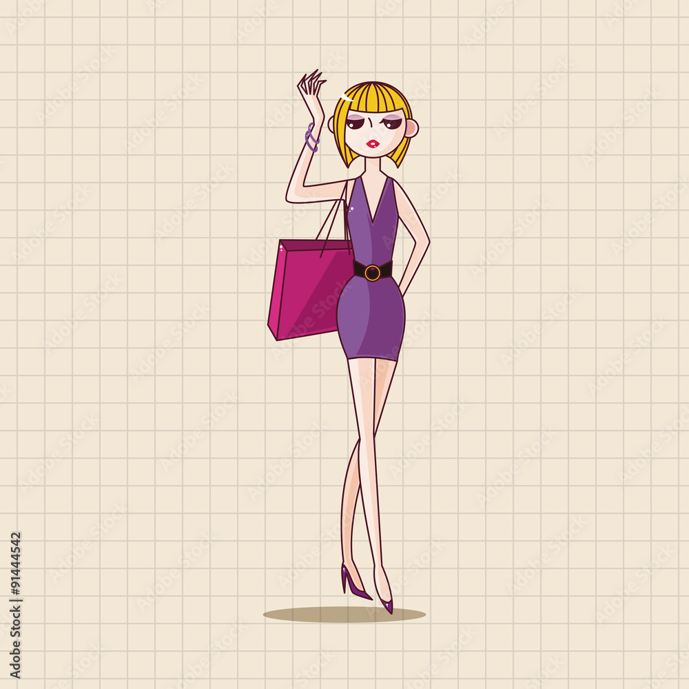 shopping girl theme elements vector,eps shopping girl theme elements vector,eps