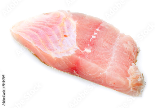 Carp fillets on white background. In Central Europe ( Poland and Czech Republic ), fish is a traditional part of a Christmas Eve dinner. 