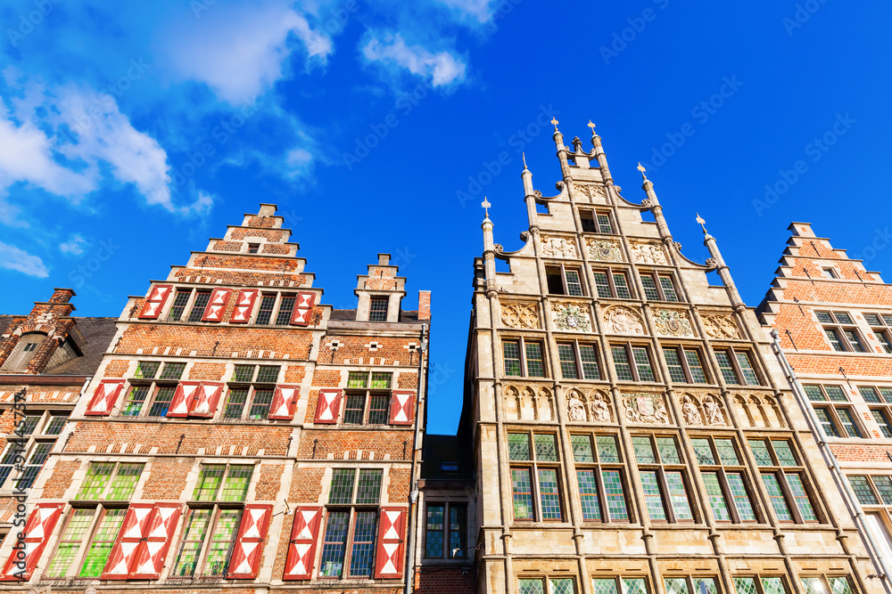 historische Häuser an der Graslei in Gent, Belgien