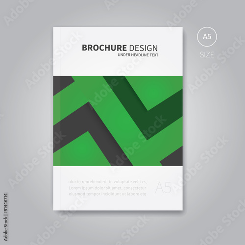 Vector brochure flyer template design a5 size / Modern green business concept for book or magazine