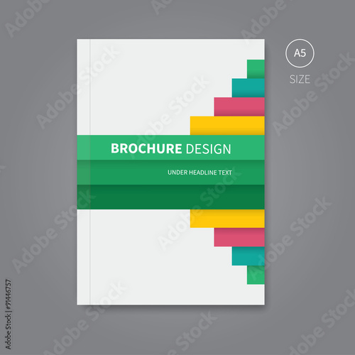 brochure flyer template for book design / business brochure with colour concept for print