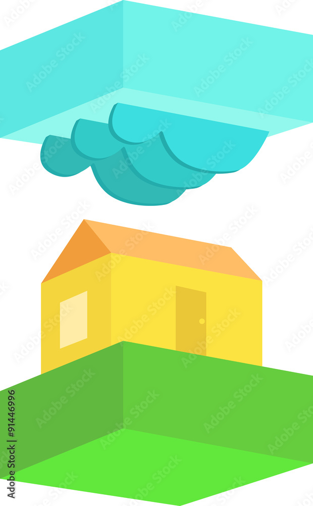 Rural house in cloudy weather Rural house in cloudy weather