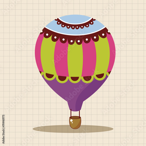 style hot air ballon theme elements vector,eps