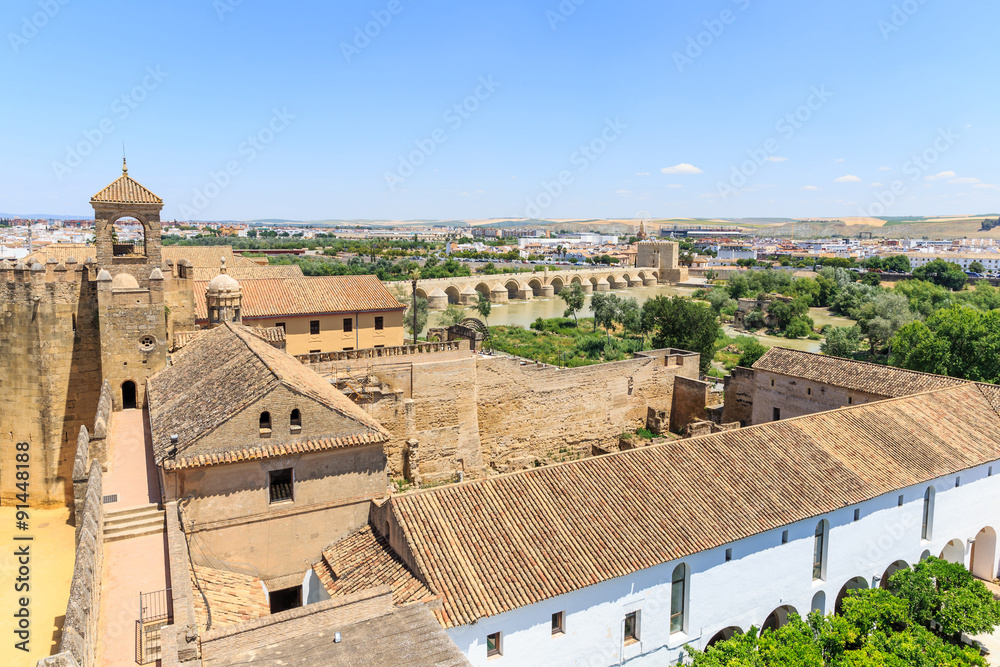 View of Alcazar and Cathedral Mosque of Cordoba