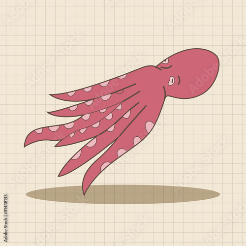 sea animal octopus cartoon theme elements