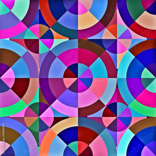 Abstract Geometric Circle Square Pattern 