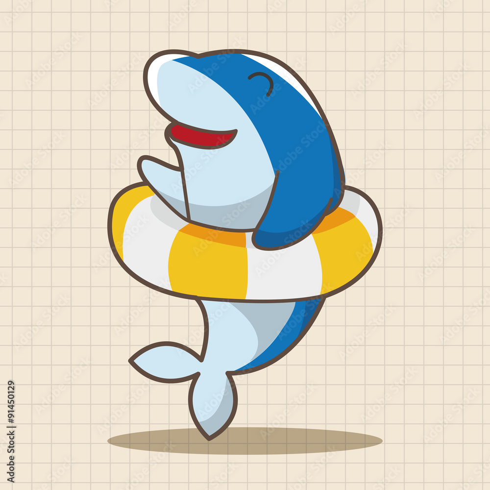 Obraz premium animal dolphin summer cartoon theme elements