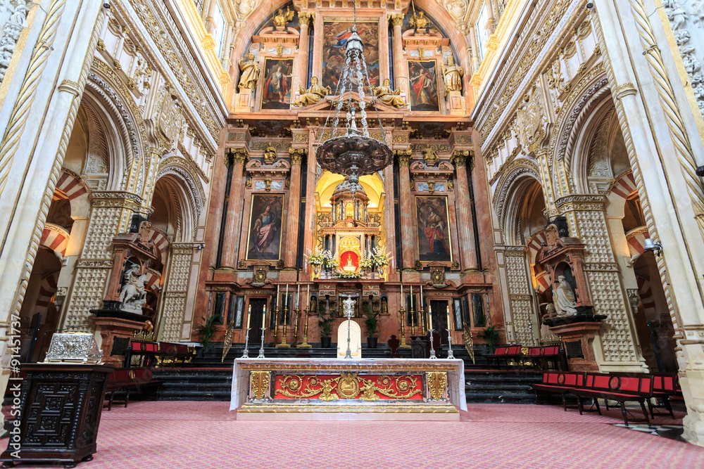 Interior view of La Mezquita Cathedral