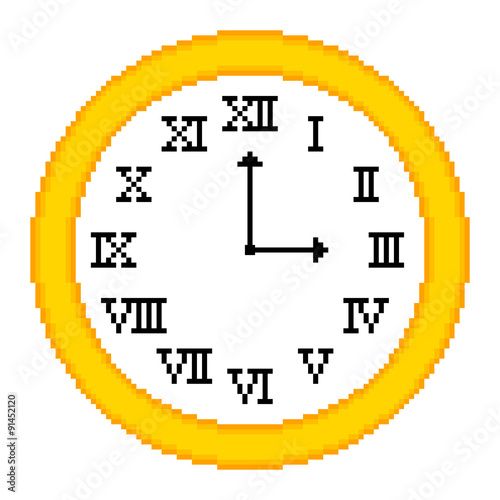 8-bit Pixel Clock Showing 3 O'Clock