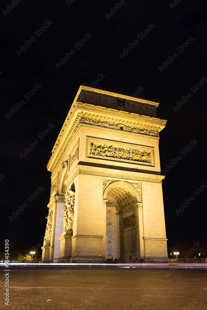 The Triumphal Arch at Night.Paris, France