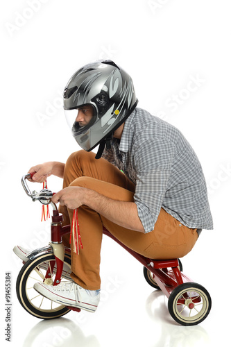 Young Man on Tricycle photo