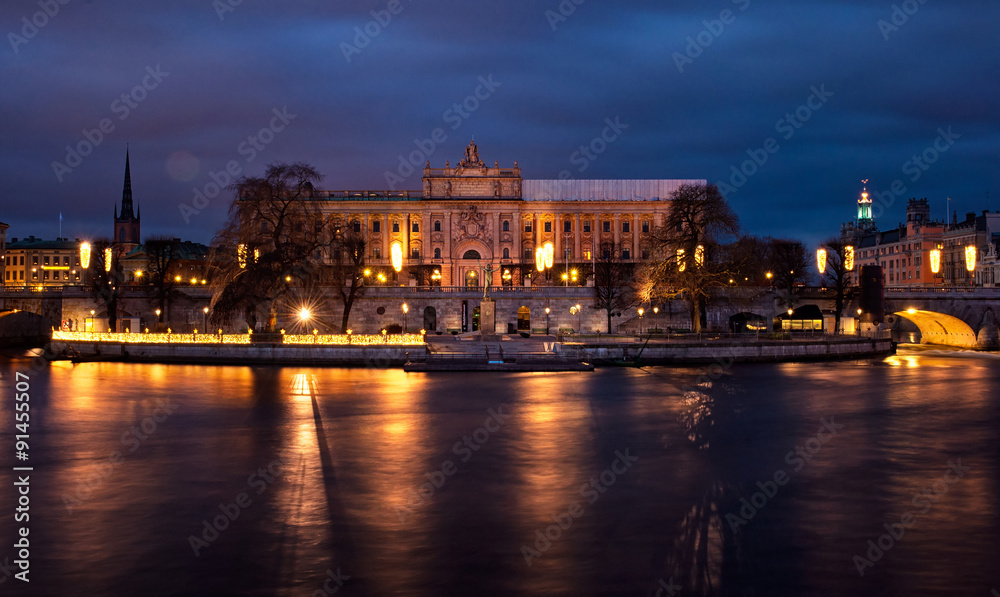 Gamla Stan at night in Stockholm, Sweden