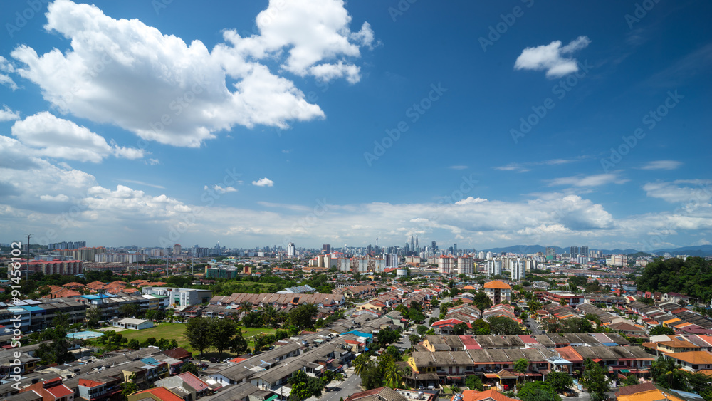 KUALA LUMPUR, MALAYSIA - 6TH APRIL 2015 : View of Kuala Lumpur city from Ampang. Kuala Lumpur, or KL, is the federal capital and most populous city of Malaysia. 