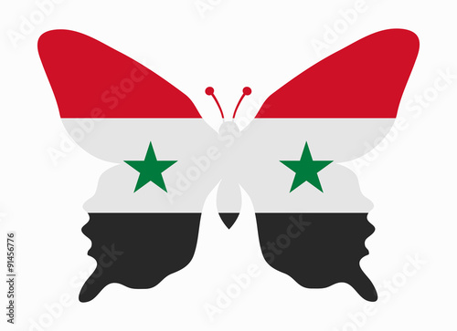 syria flag butterfly