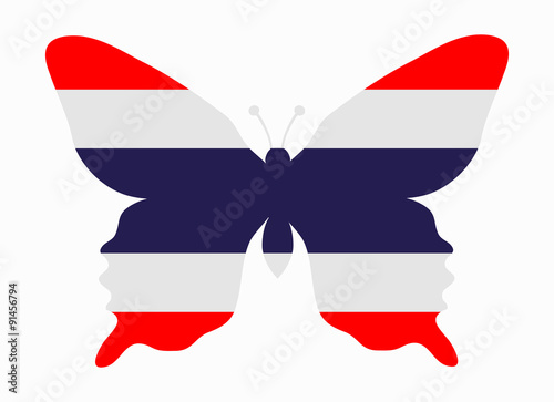 thailand flag butterfly
