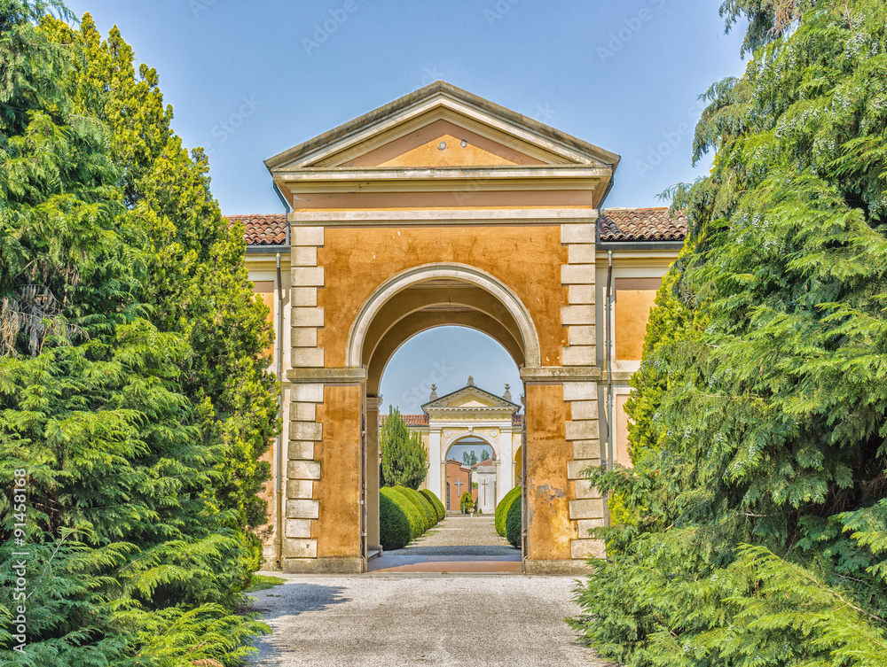door to a cemetery in Italy
