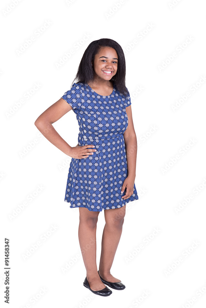 A portrait of a teenager isolated on white A portrait of a teenager isolated on white