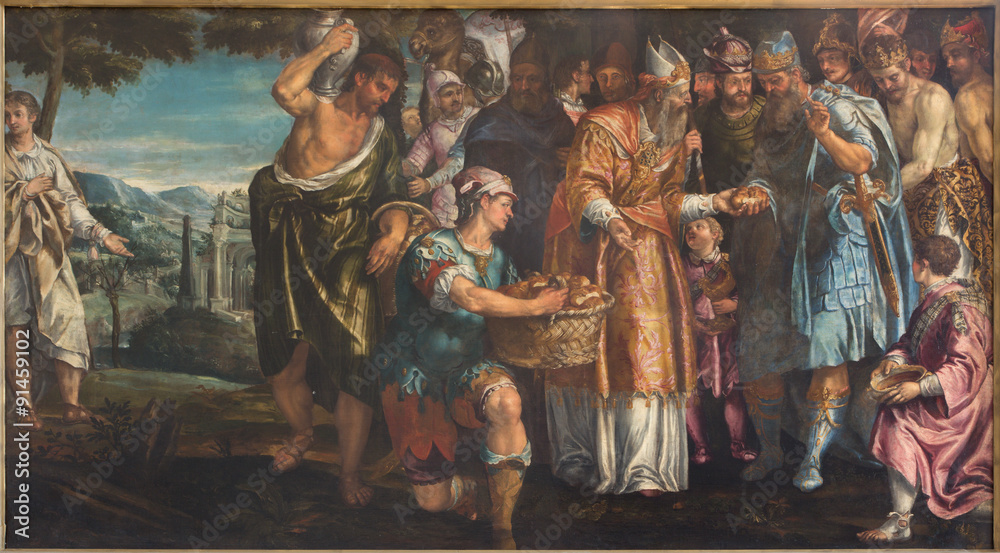 Fotografie Venice - Sacrifice of Melchizedek in church San Francesco della Vigna