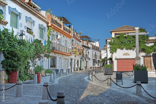 Granada - street Calle Principal de San Bartolome in Albazyin district.