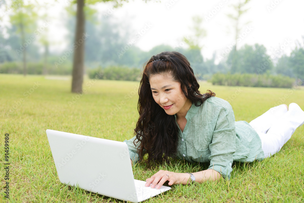 Older women using laptops