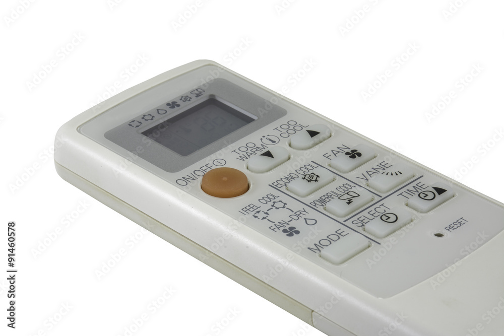 Air conditioner remote control. with white background Air conditioner remote control. with white background
