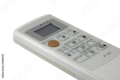 Air conditioner remote control. with white background