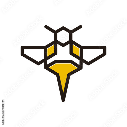 Modern Honey Bee Plane Fly Character