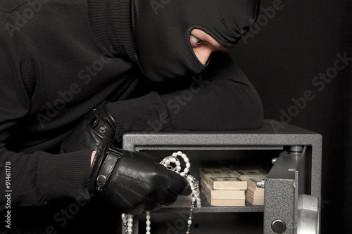 Thief burglar and home safe