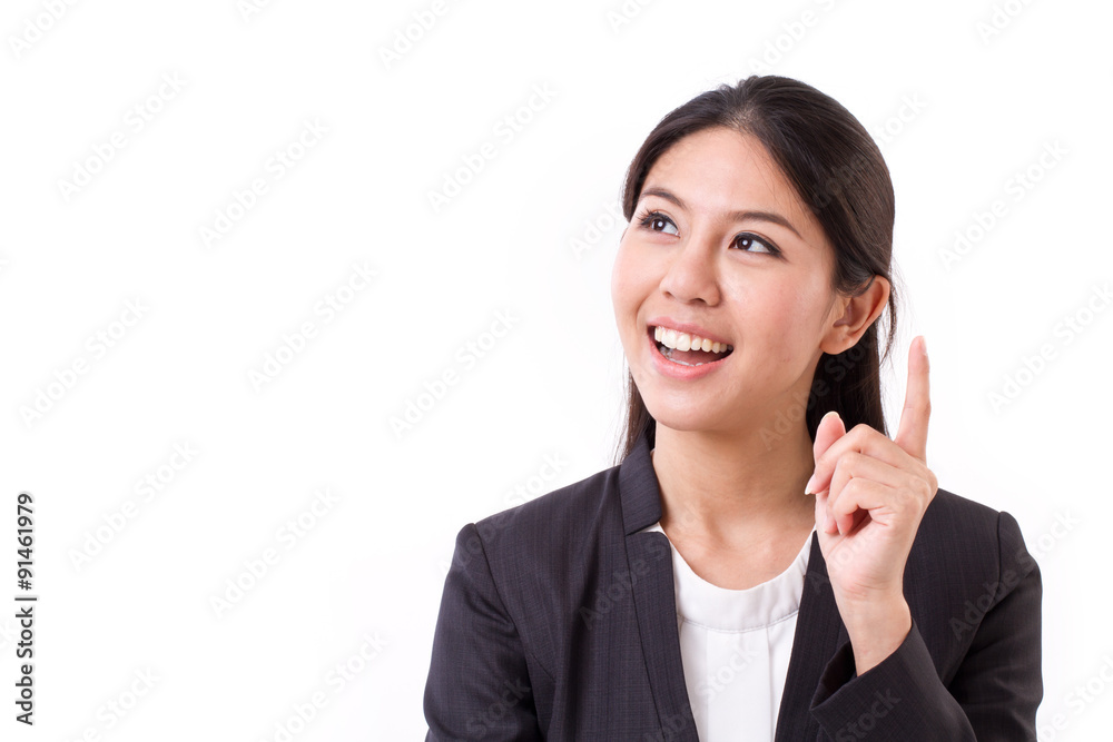 thinking businesswoman executive with good idea thinking businesswoman executive with good idea