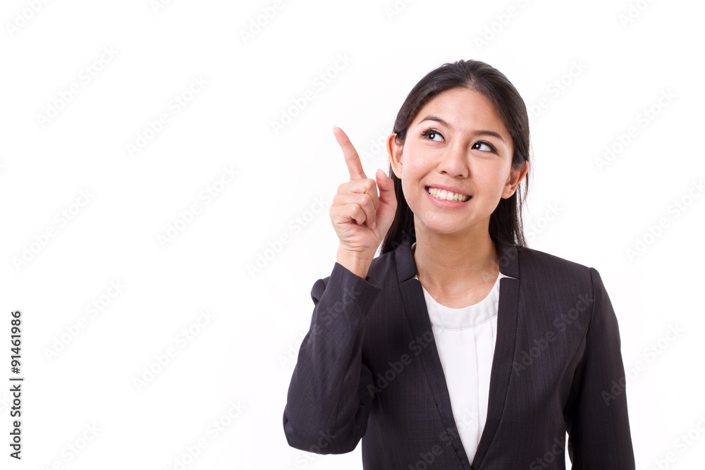 thinking businesswoman executive with good idea thinking businesswoman executive with good idea
