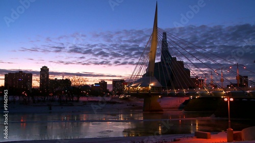 Downtown Winnipeg, Manitoba, Canada at dusk. photo