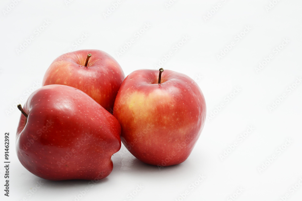 red apple on white ground red apple on white ground