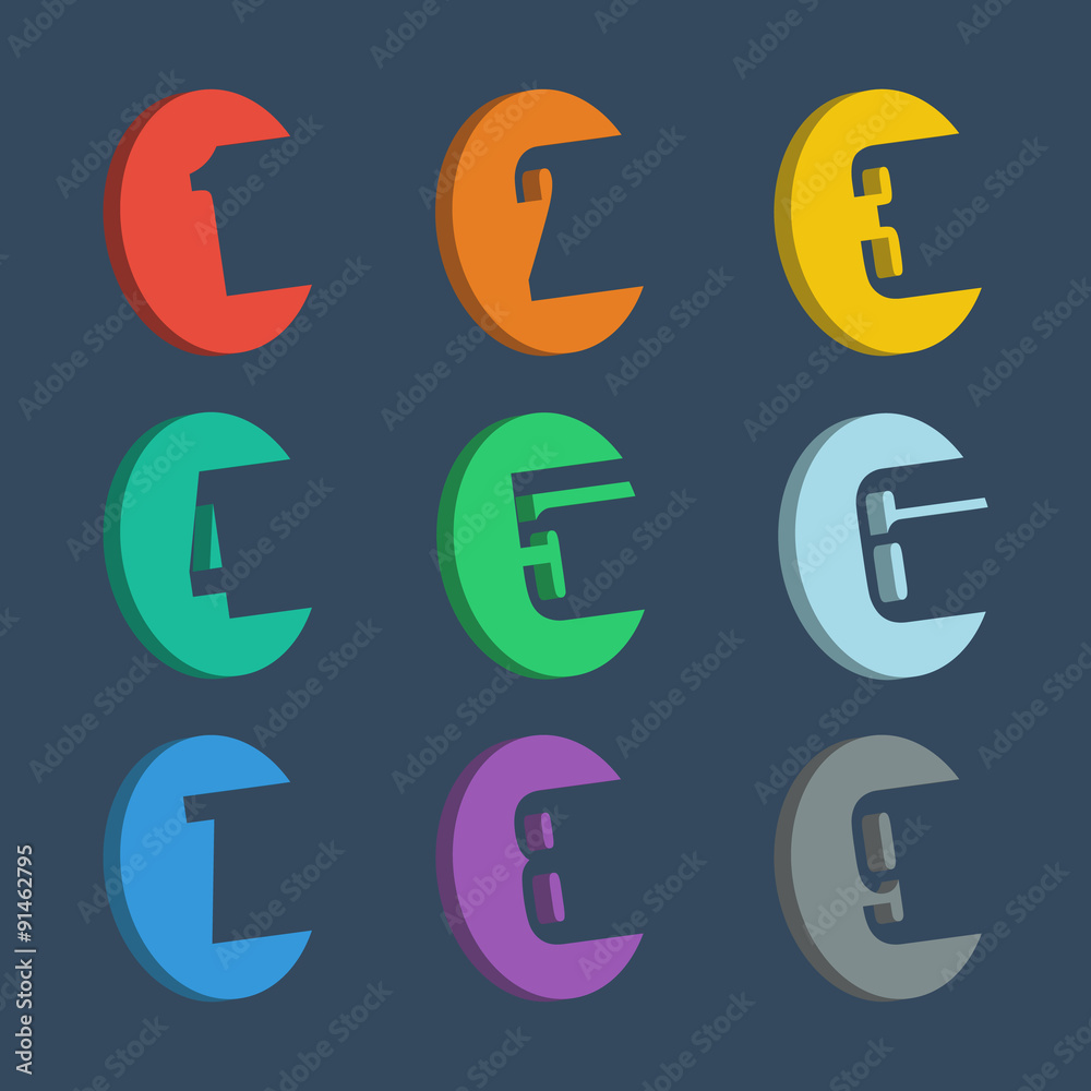 Isometric numbers set. Design vector illustration. Isometric numbers set. Design vector illustration.
