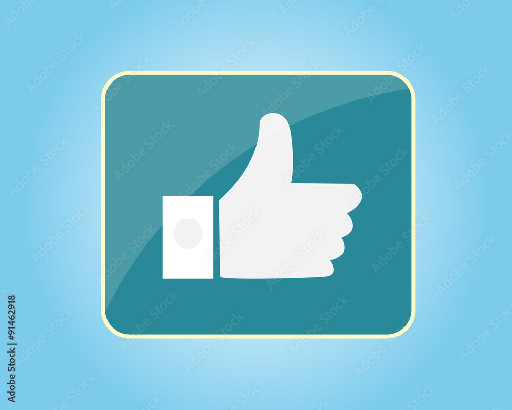 Like icon white on blue background vector. Like icon white on blue background vector.