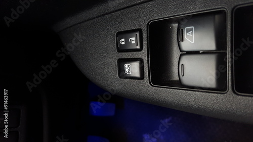 signal switch. Car interior detail.