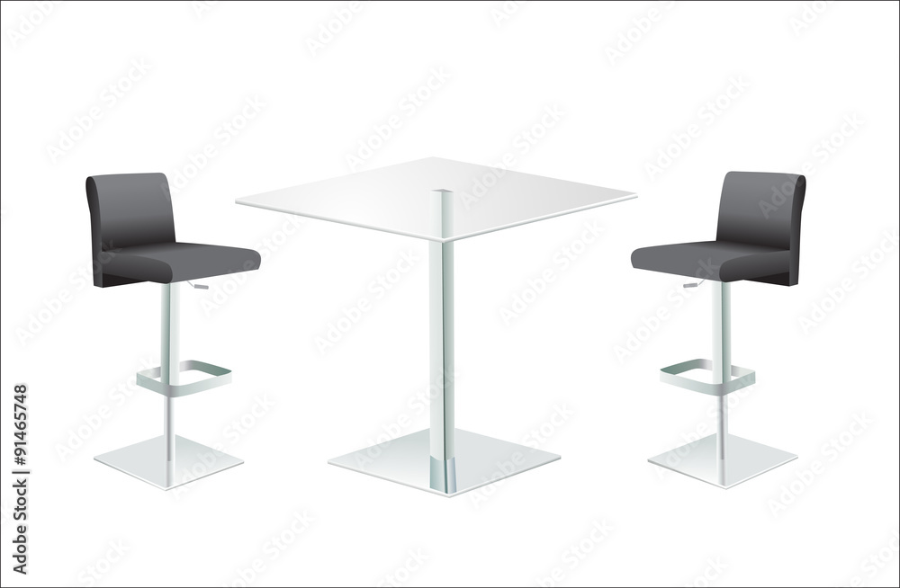 Fototapeta premium modern chairs and table on the white background