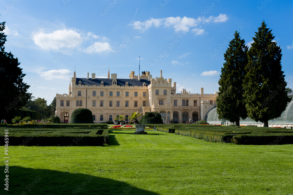 Lednice Castle in South Moravia in the Czech Republic