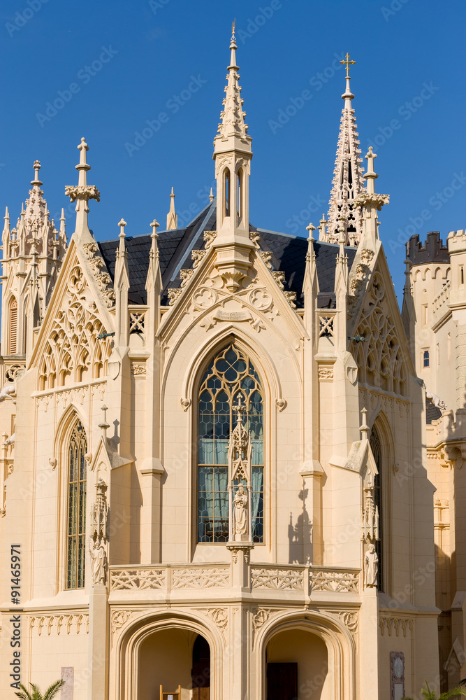 Lednice Castle in South Moravia in the Czech Republic