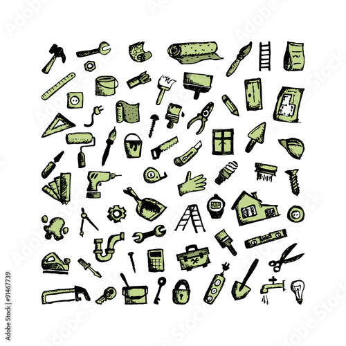 Repair icons, sketch for your design