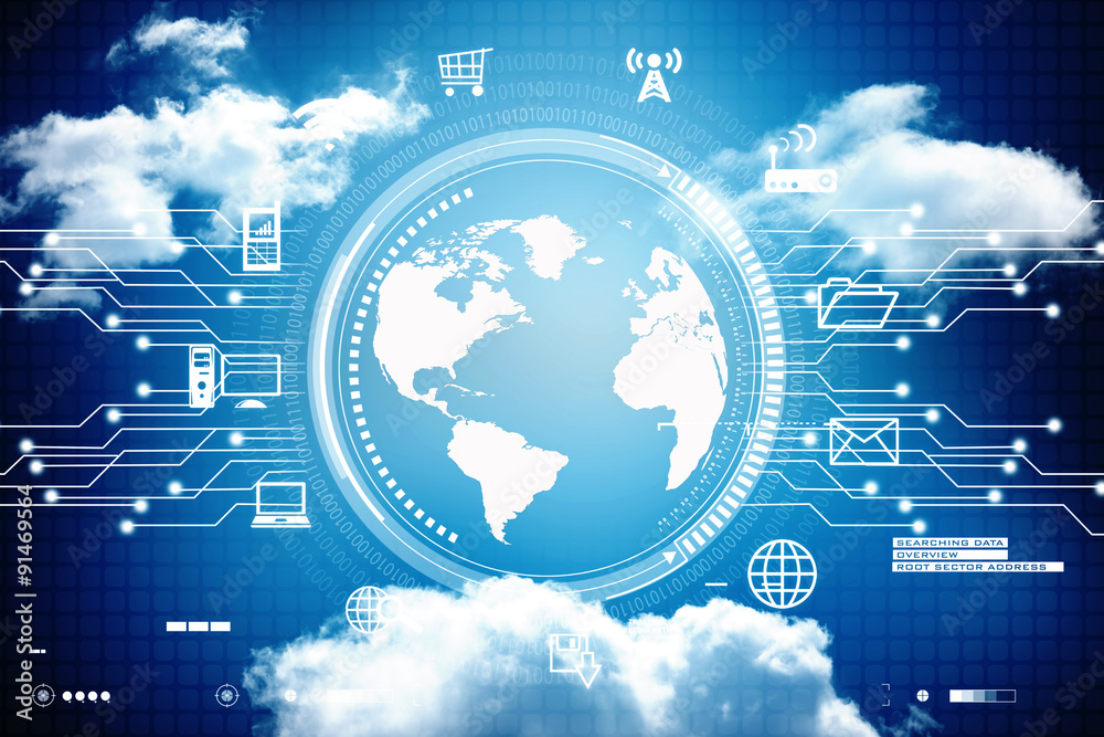 Obraz premium globe internet connecting