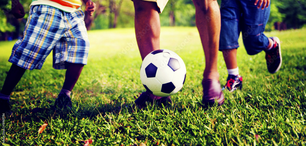 Obraz premium African Family Happiness Holiday Vacation Activity Concept