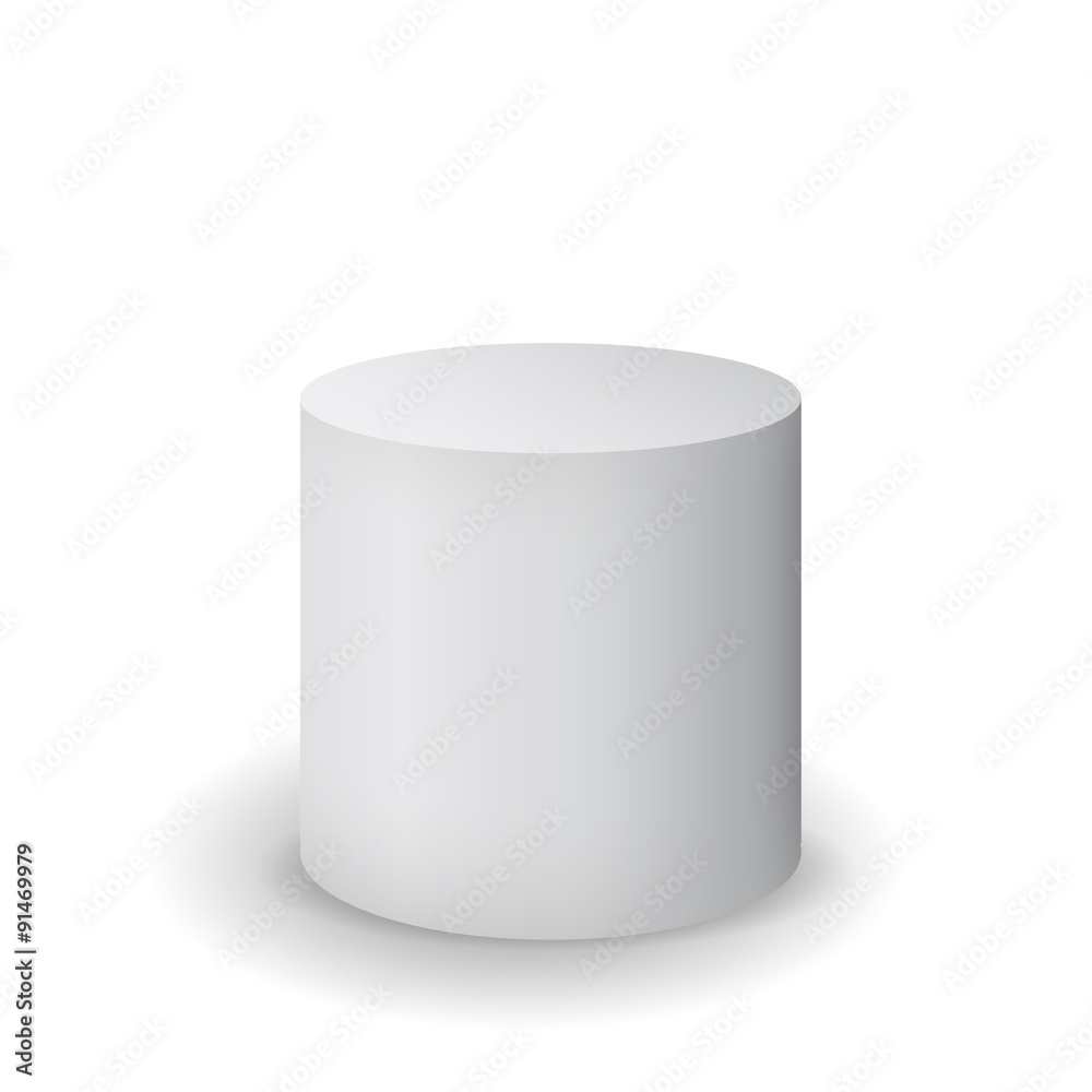 Matt White cylinder with shadow. Matt White cylinder with shadow.