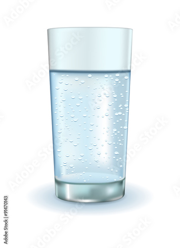 Glass of sparkling water. 