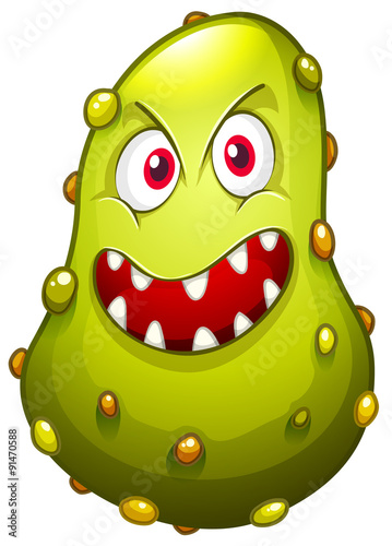 Bacteria with monster face