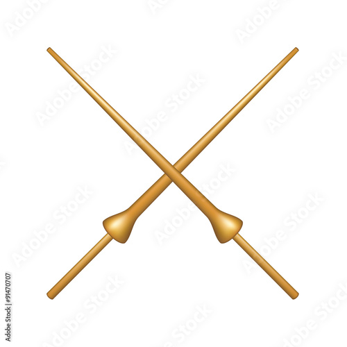 Two crossed lances in wooden design
