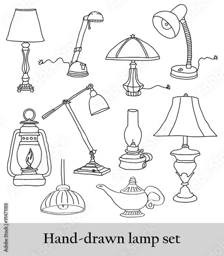 Hand-drawn lamp set