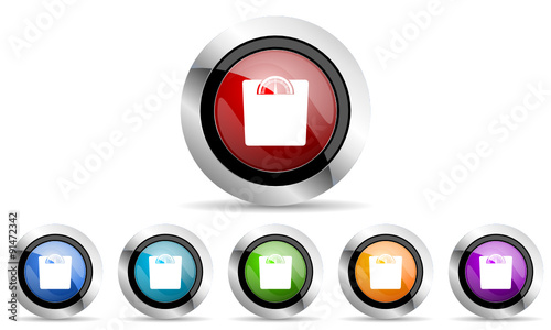 weight vector icons set